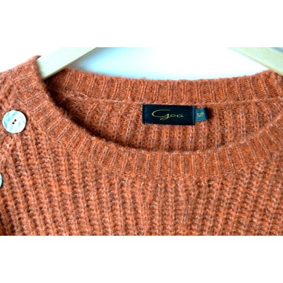 GOA Sweater Women's Size S/P Orange Fall Winter Sweater Halloween Cozy - Picture 3 of 6